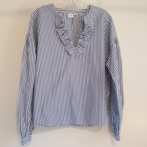 Gap Bohemian Blouse in Blue and White Stripes